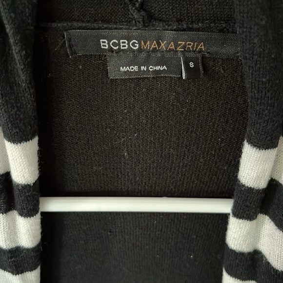 BCBG Maxazria black and white open front cardigan. - Picture 2 of 6